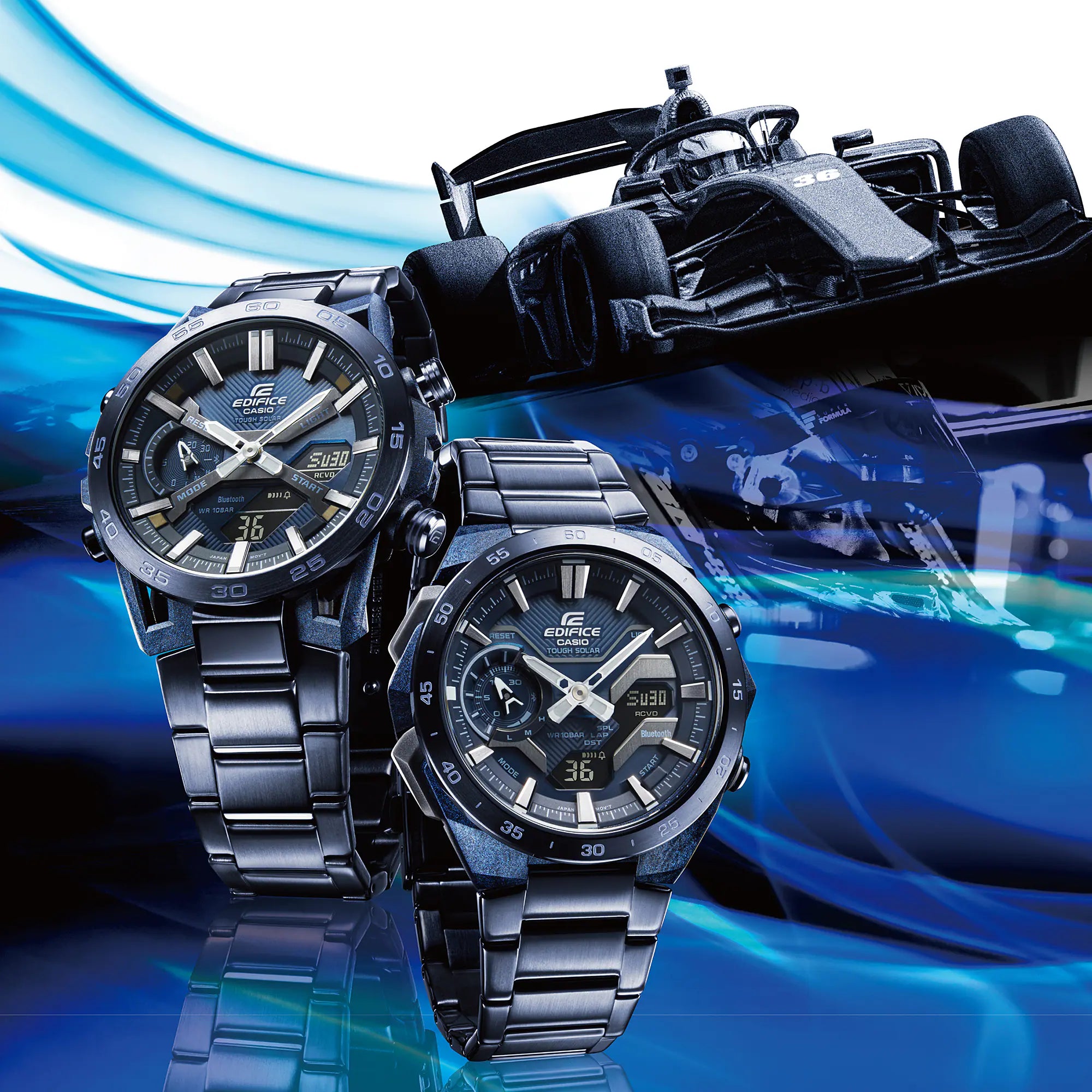 Montre Casio Edifice Premium bleu carbone ECB-2200CB-2AEF