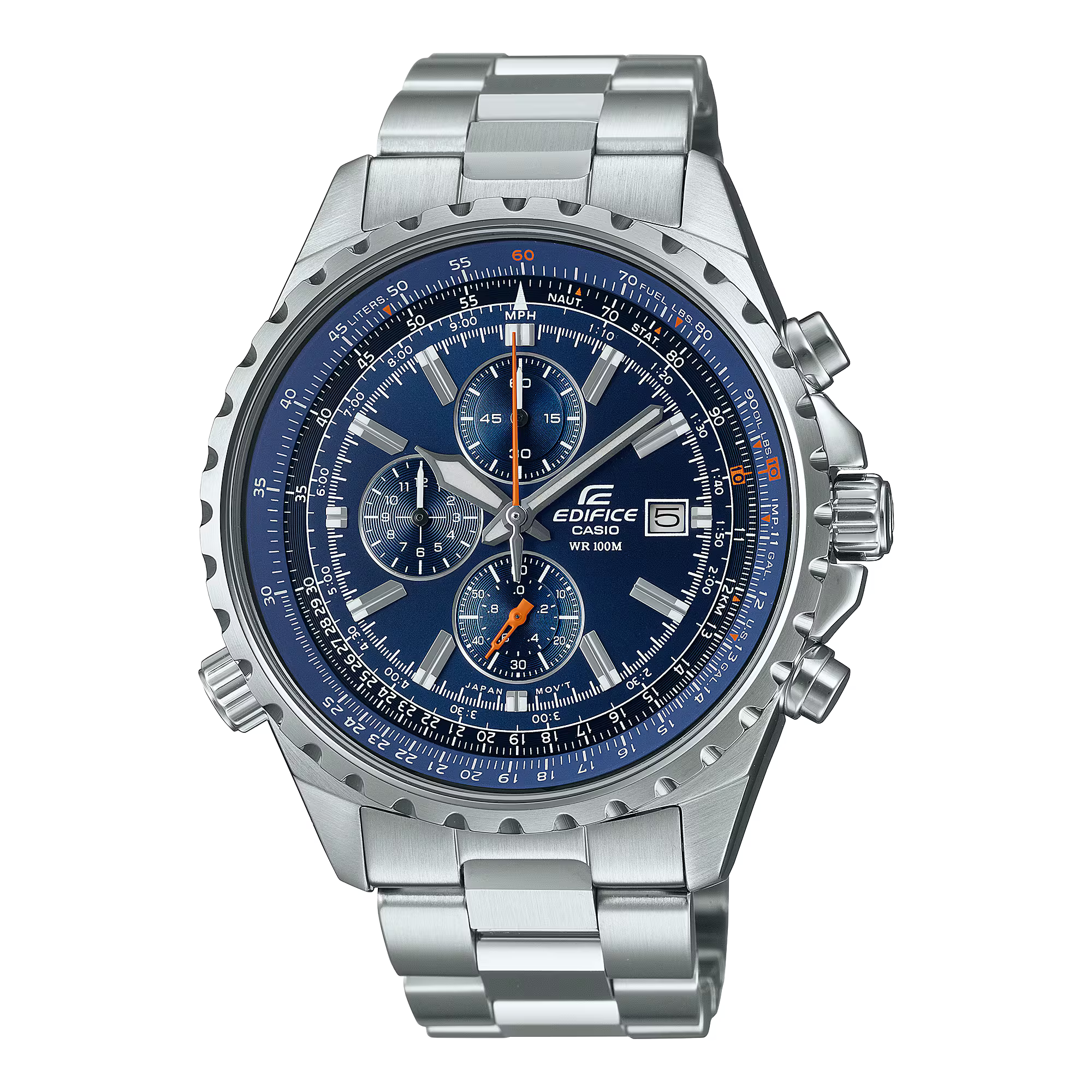 Montre Casio Edifice Premium chronographe acier argenté cadran bleu EF-527D-2AVUEF