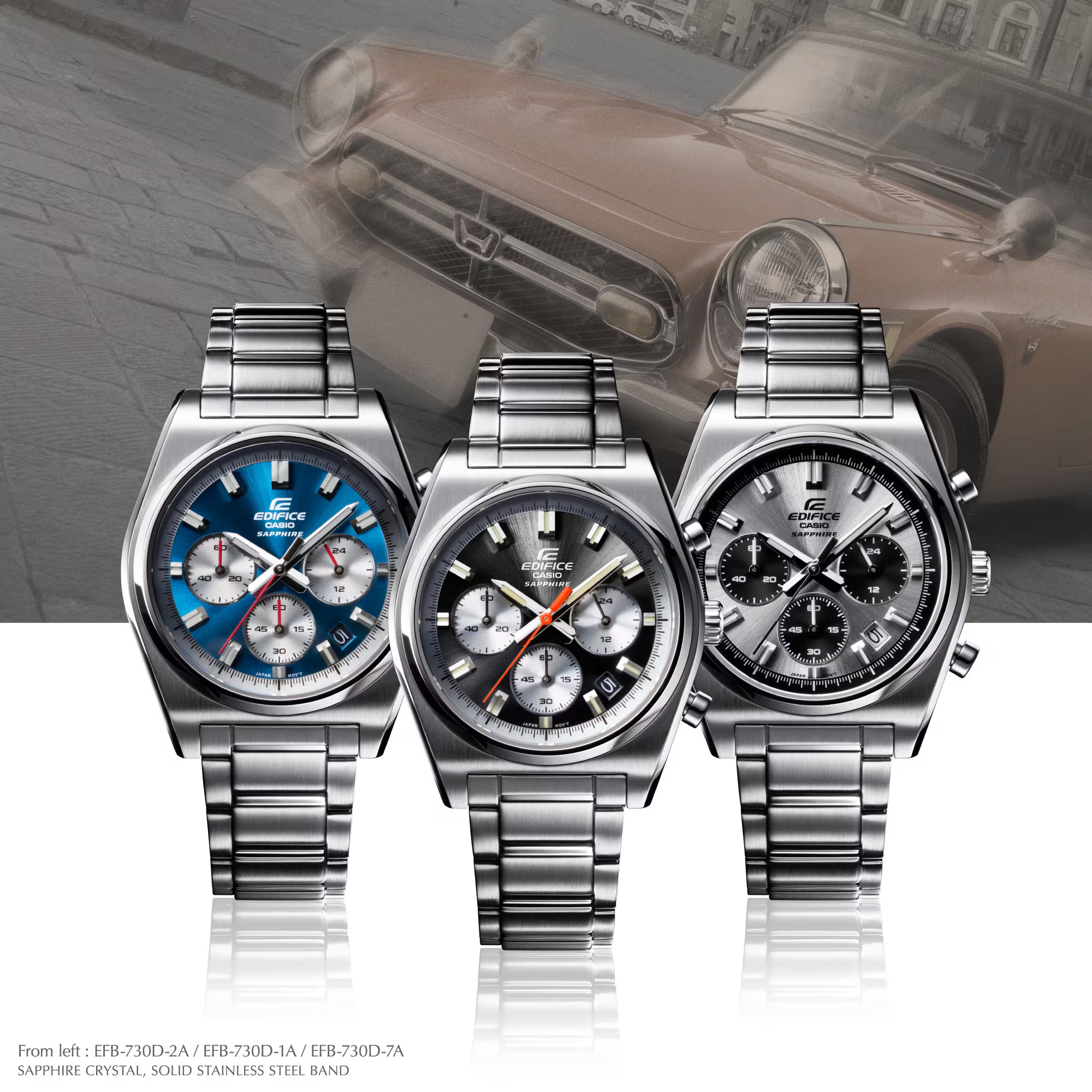 Montre Casio Edifice Premium acier argenté cadran blanc EFB-730D-7AVUEF