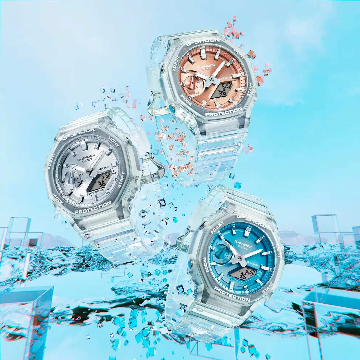 Montre Casio G-Shock Transparent Bleu GA-2100BM-7A2ER