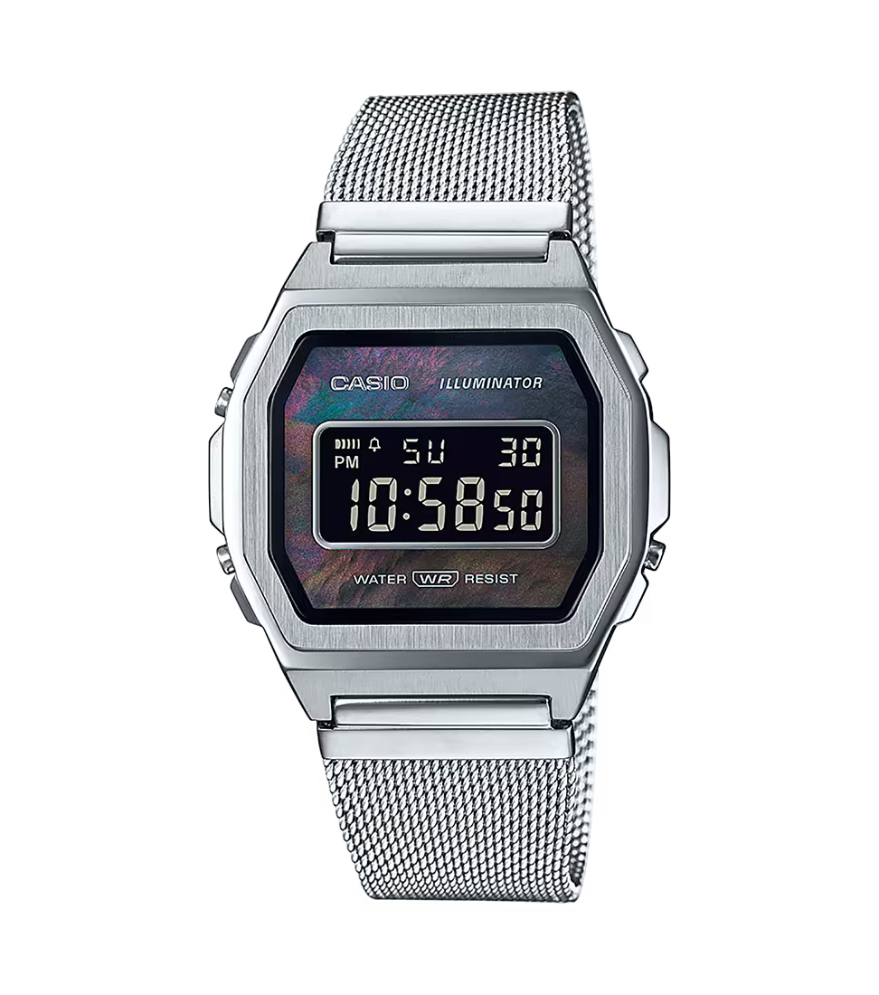 Montre Casio Vintage Iconic acier inoxydable A1000M‑1BEF