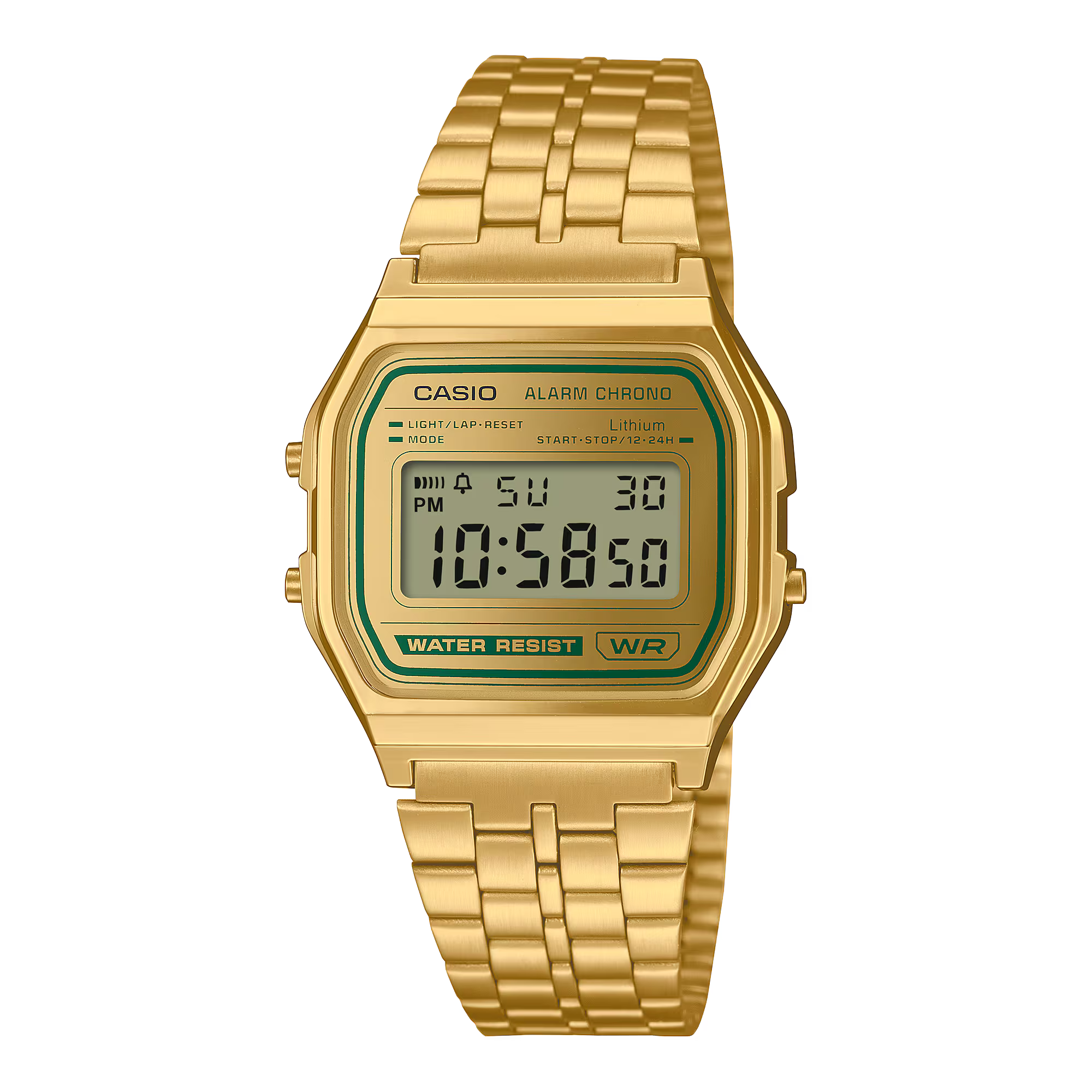 Montre Casio Vintage Iconic dorée bracelet acier A158WEGV-9AEF