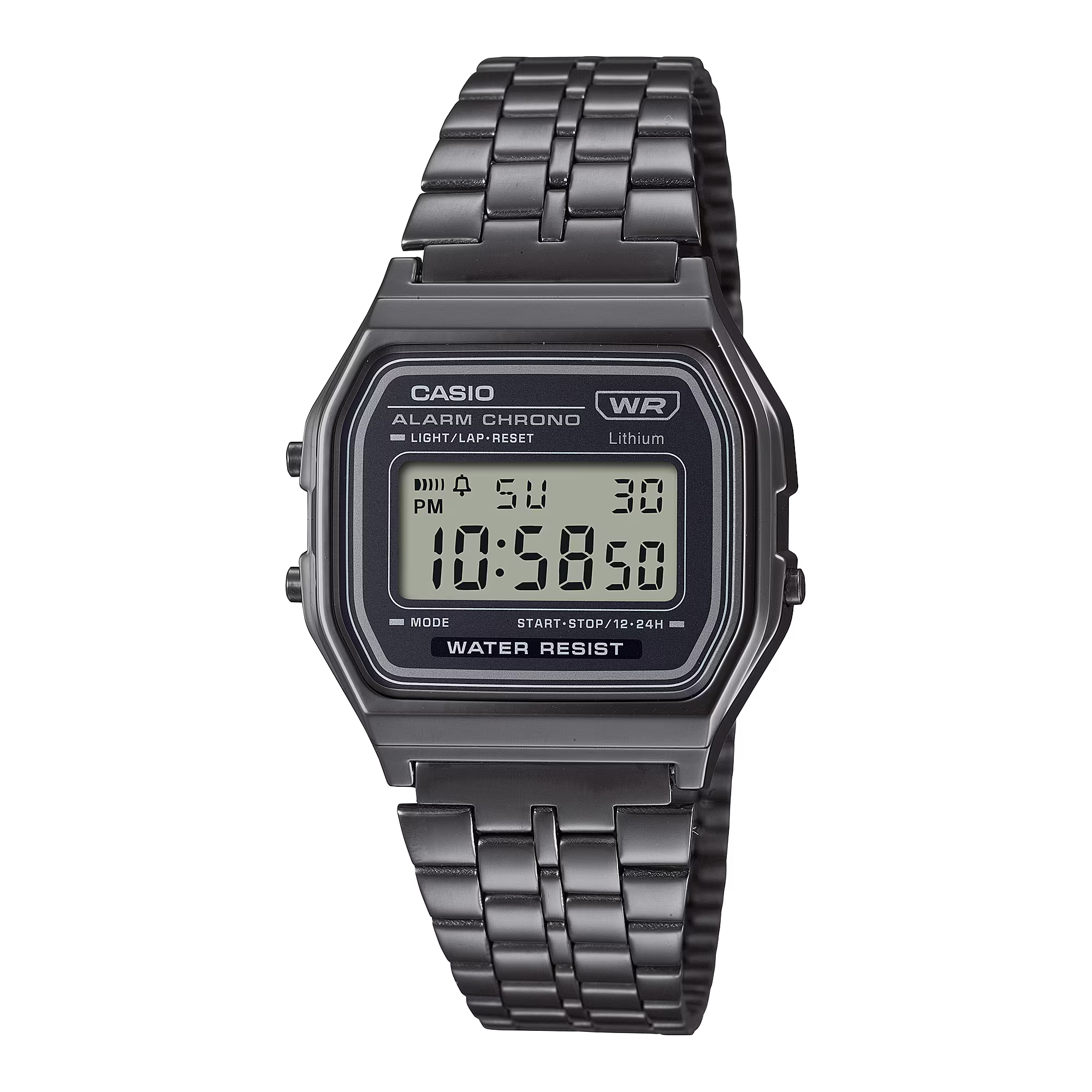 Montre Casio Vintage Edgy noire métallisée A158WETB-1AEF