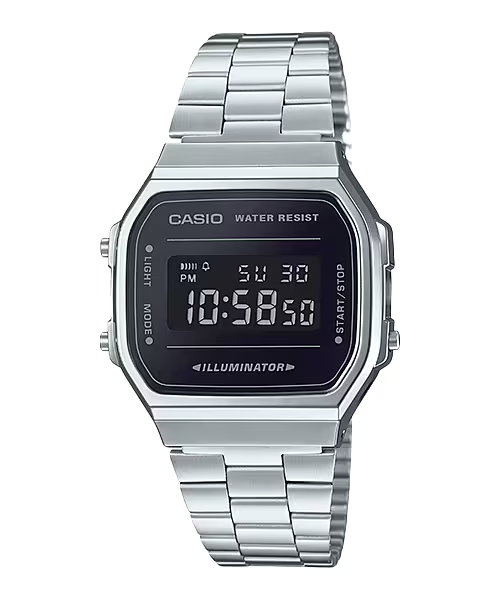 Montre Casio Vintage Iconic acier inoxydable A168WEM‑1EF