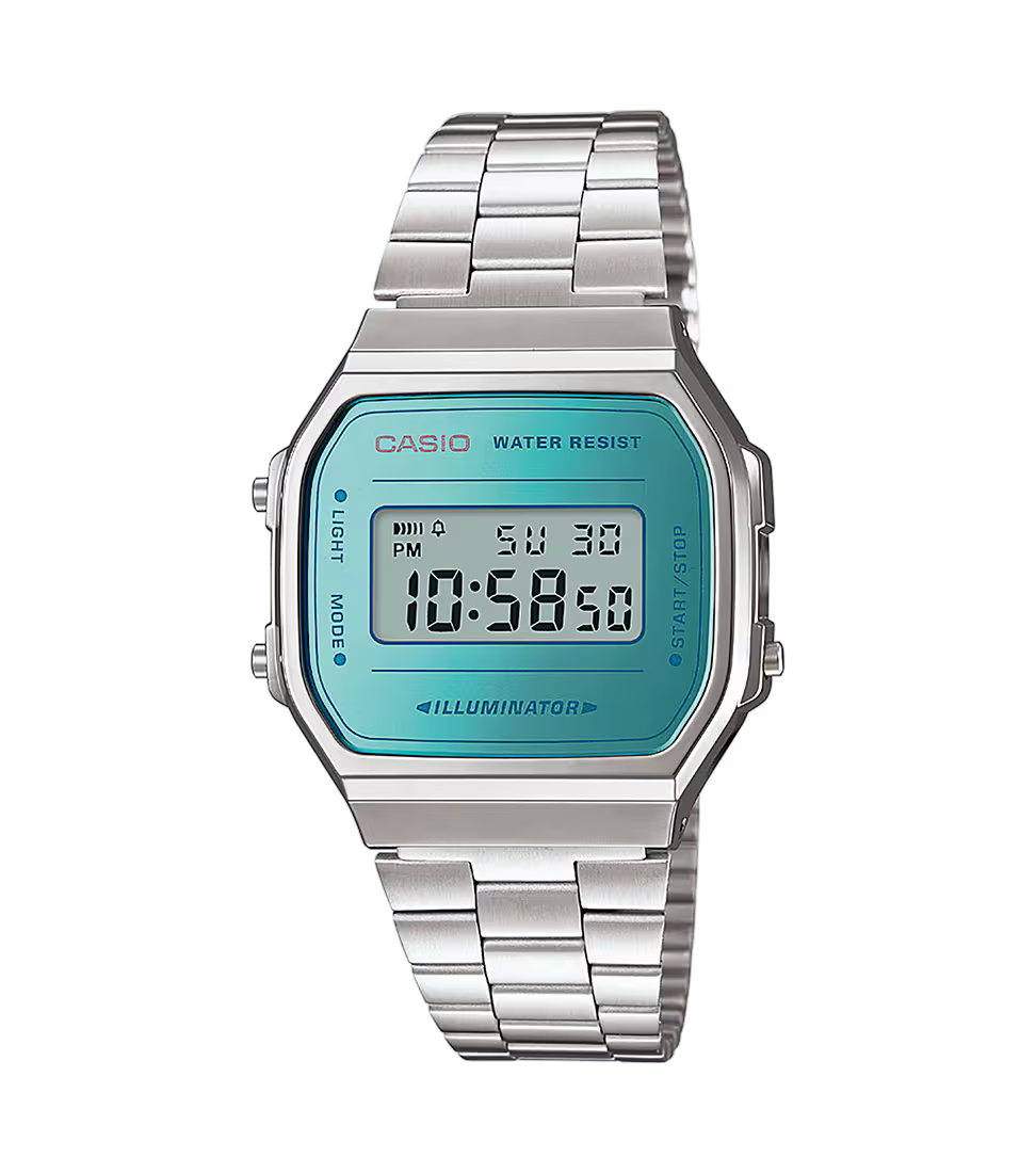 Montre Casio Vintage Iconic acier gris bleuté A168WEM‑2EF