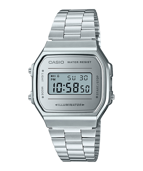Montre Casio Vintage Iconic acier miroir A168WEM‑7EF