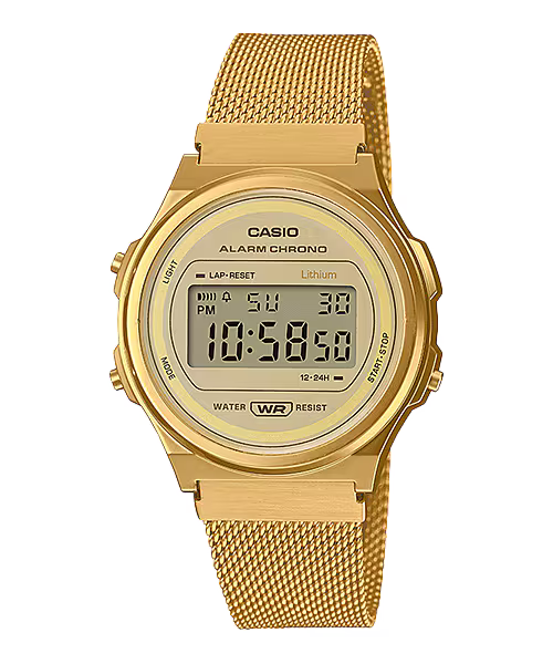 Montre Casio Vintage Round dorée A171WEMG‑9AEF