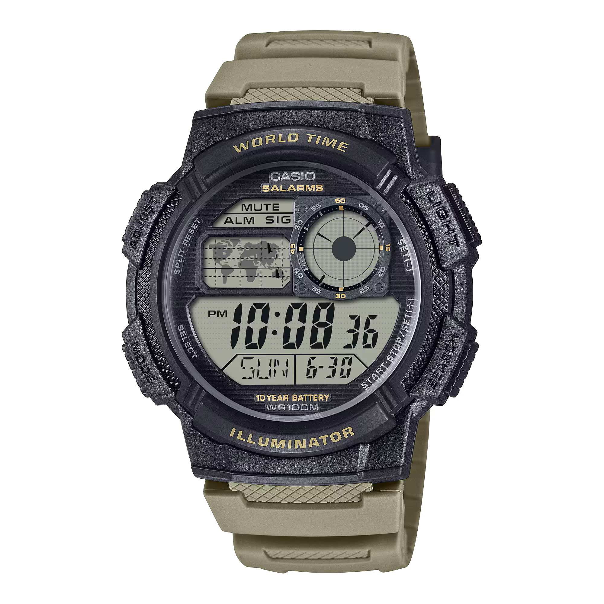 Montre Casio Timeless marron kaki AE‑1000W‑5AVEF