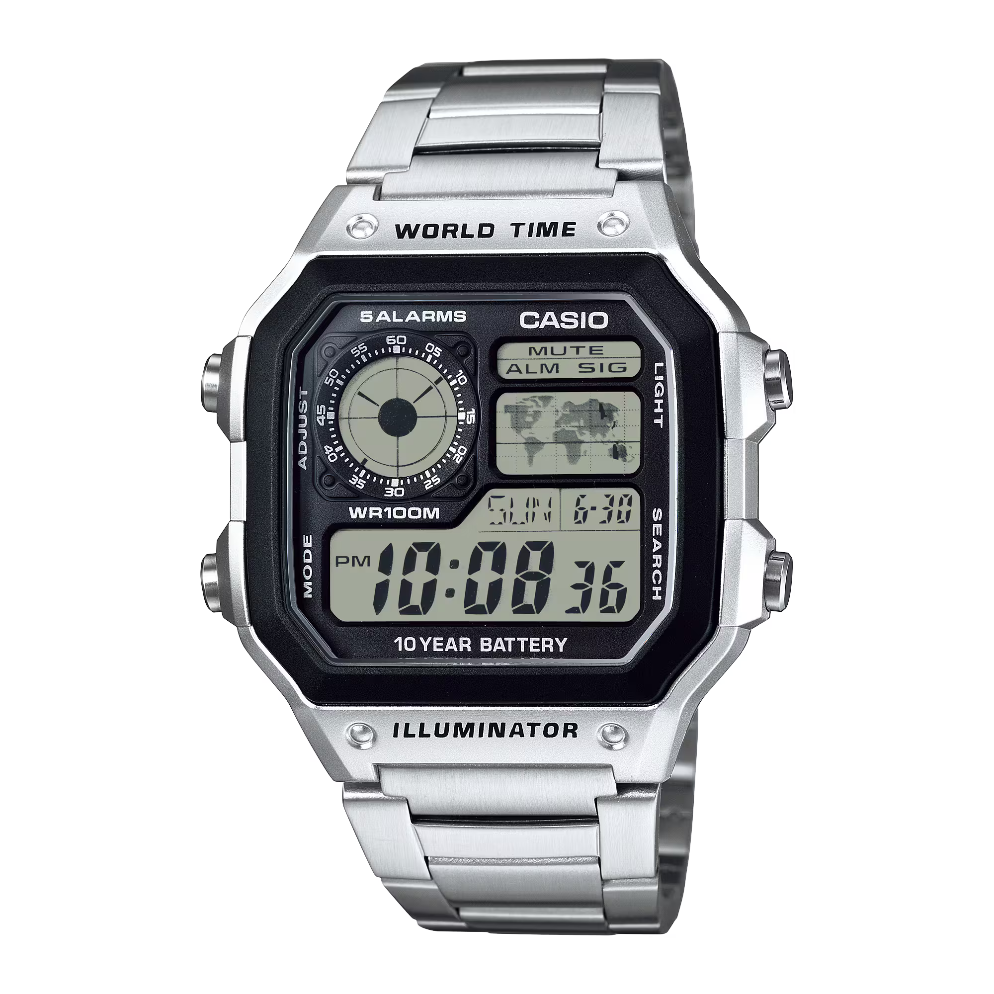 Montre Casio Timeless acier inoxydable AE-1200WHD-1AVEF