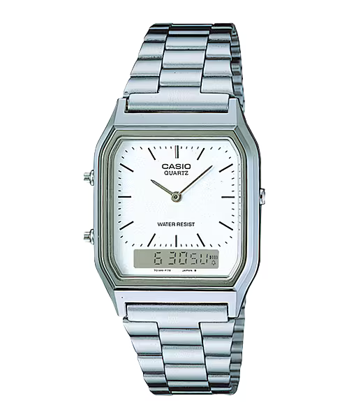 Montre Casio Vintage Edgy cadran blanc digital-analogique AQ-230A-7DMQYES