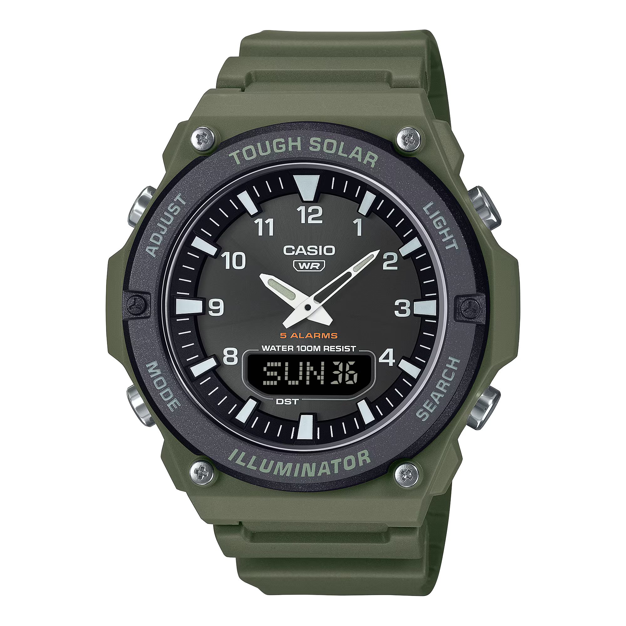 Montre Casio Timeless Premium solaire bracelet résine vert AQ-S820W-3BVEF