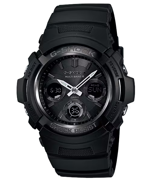 Montre Casio G-Shock Premium solaire et radio-pilotée noire AWG-M100B-1AER