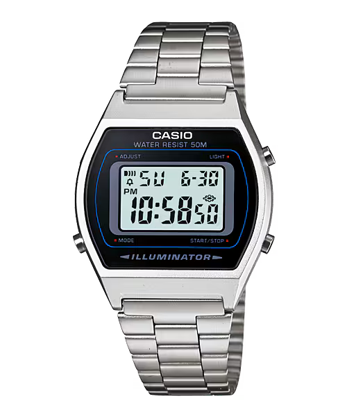 Montre Casio Vintage Edgy argentée acier inoxydable B640WD-1AVEF