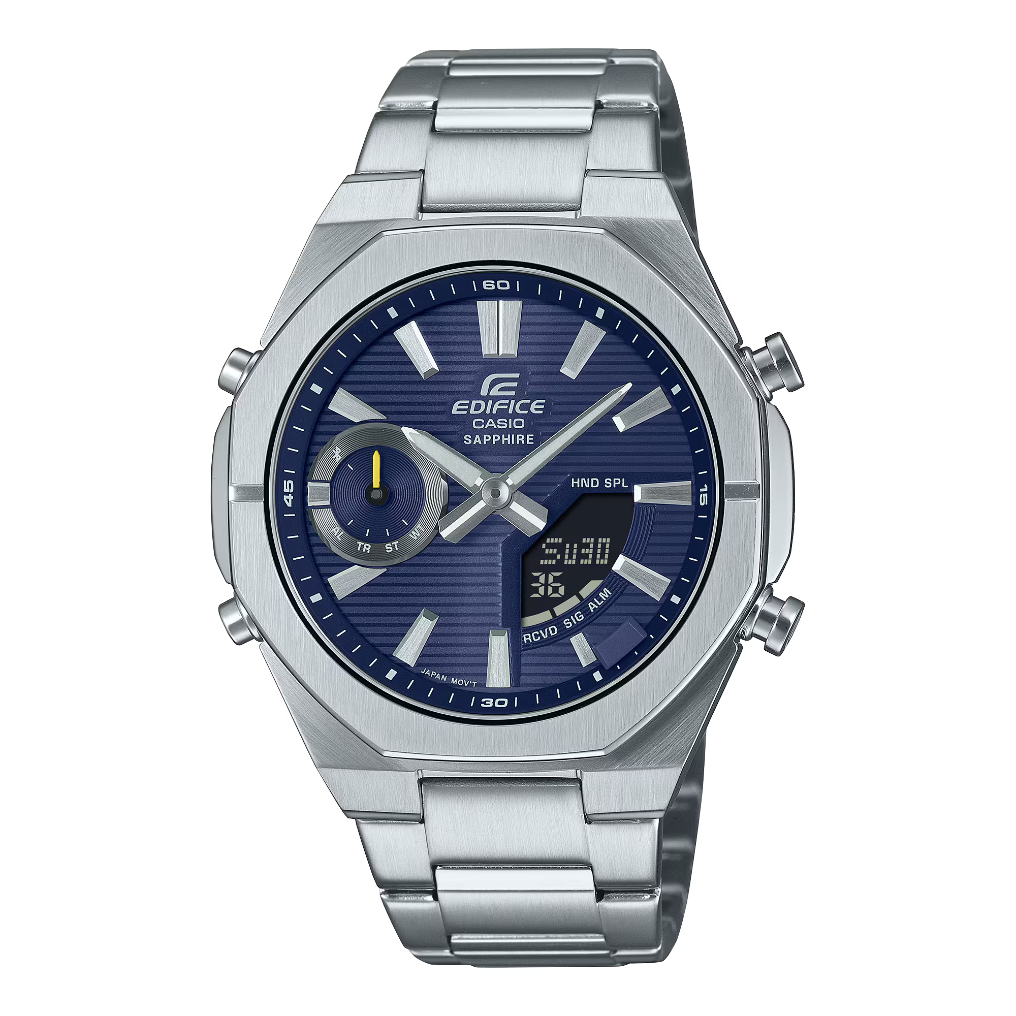 Montre Casio Edifice Premium acier argenté cadran bleu ECB-S10D-2AEF