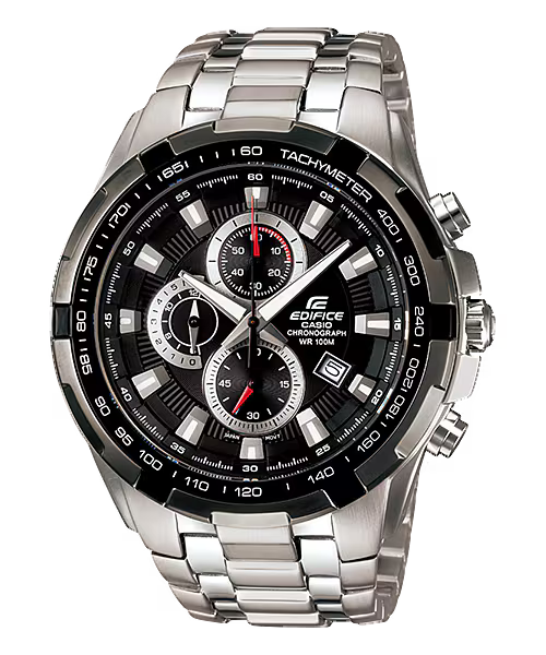 Montre Casio Edifice Premium chronographe acier argenté cadran noir EF-539D-1AVEF