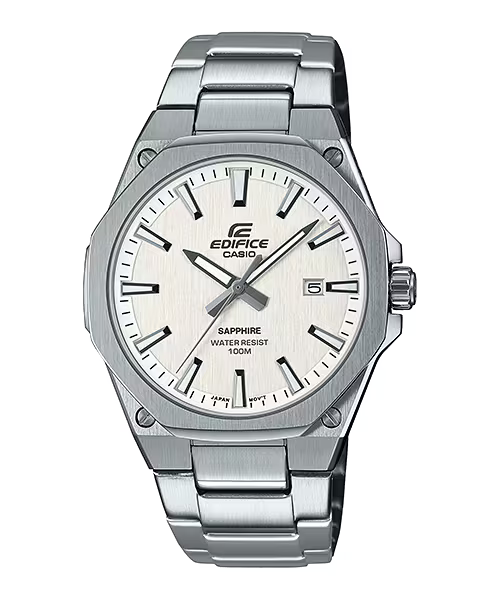Montre Casio Edifice Premium slim acier argenté cadran blanc EFR-S108D-7AVUEF