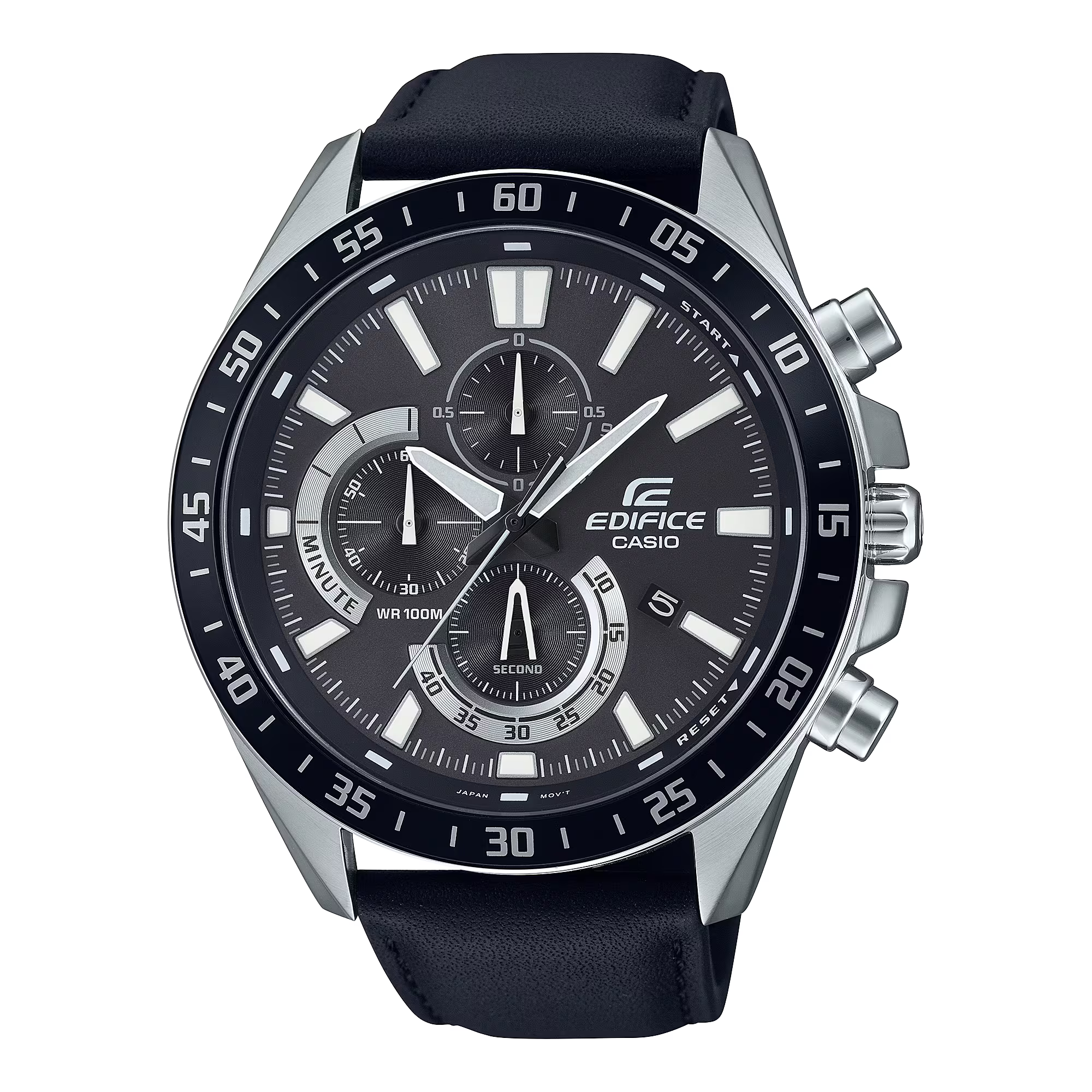 Montre Casio Edifice Chronographe Homme Acier et Cuir EFV-620