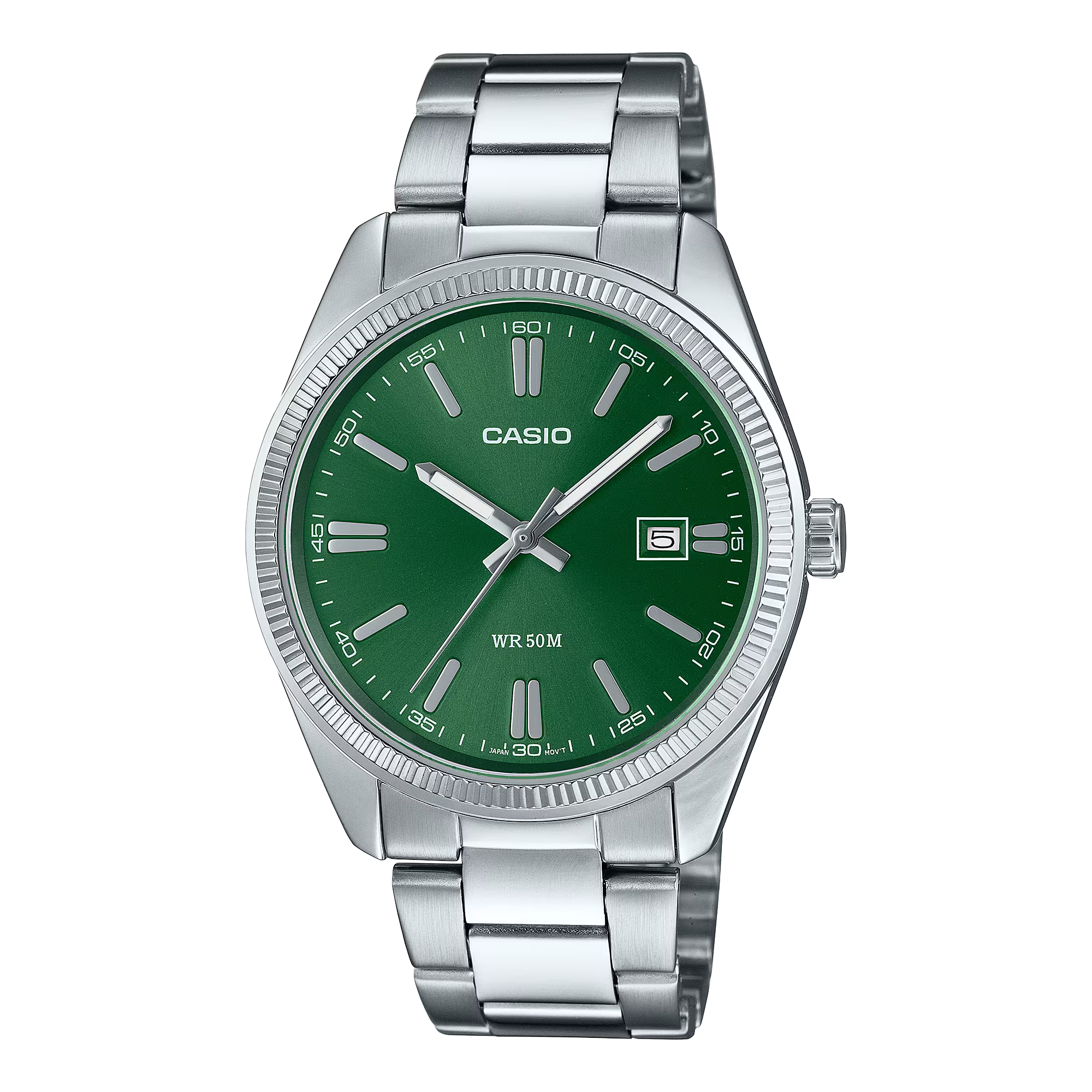 Montre Casio Timeless cadran vert bracelet acier MTP-1302PD-3AVEF