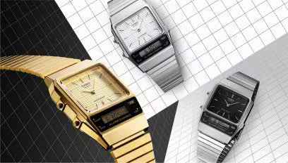 Montre Casio Vintage Edgy bracelet acier doré AQ-800EG-9AEF